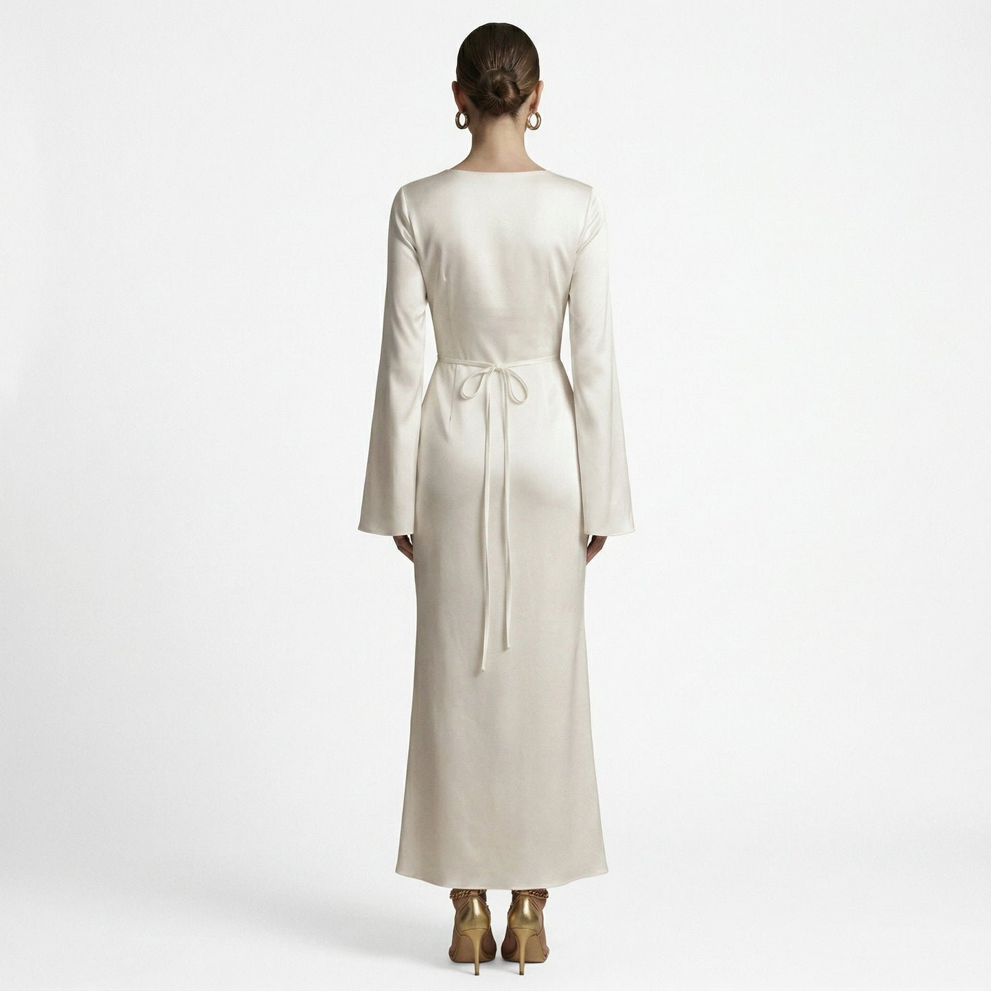 Alice - Formal Women's Wedding Guest Dress with Bell Cuffs and Fitted Silhouette