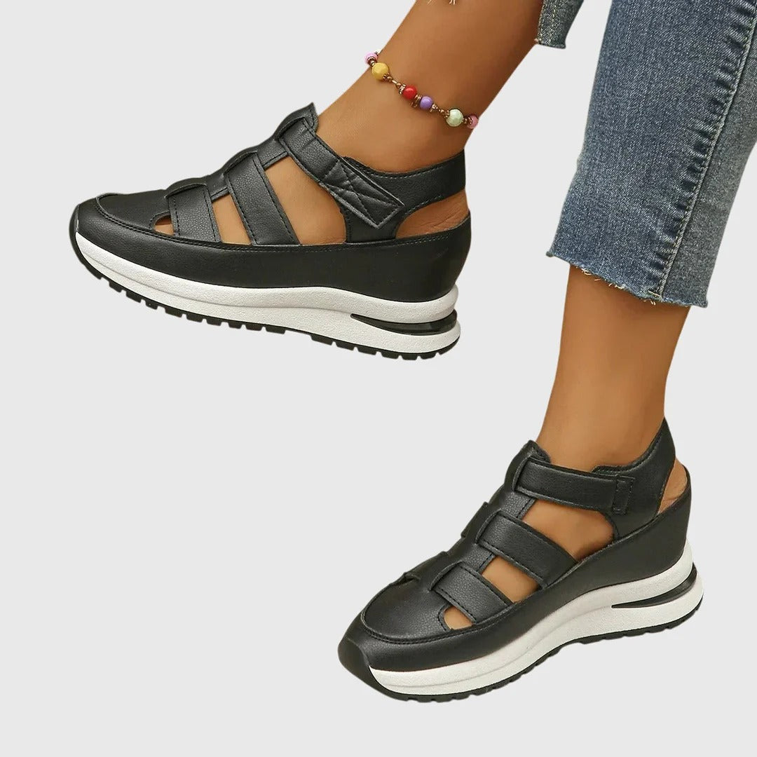 Chloe - Trendy Women's Orthopedic Platform Sandals with Gladiator Cut-Out and Hook and Loop Fastening
