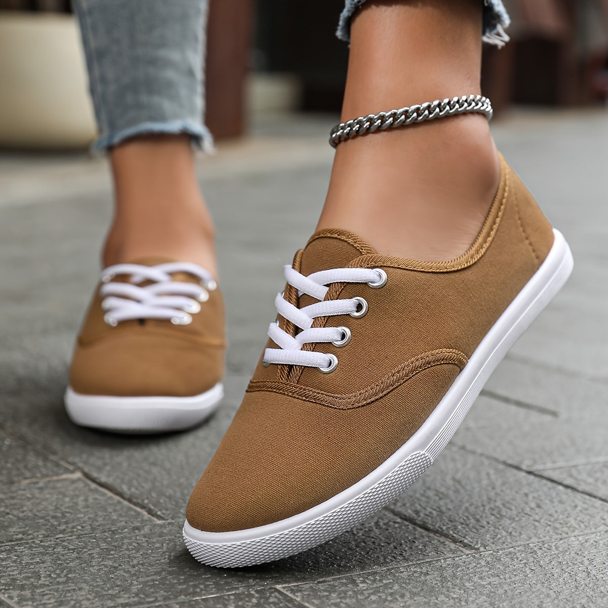 Ella - Casual Women's Comfort Trainers with Lace-Up Design and Cushioned Sole