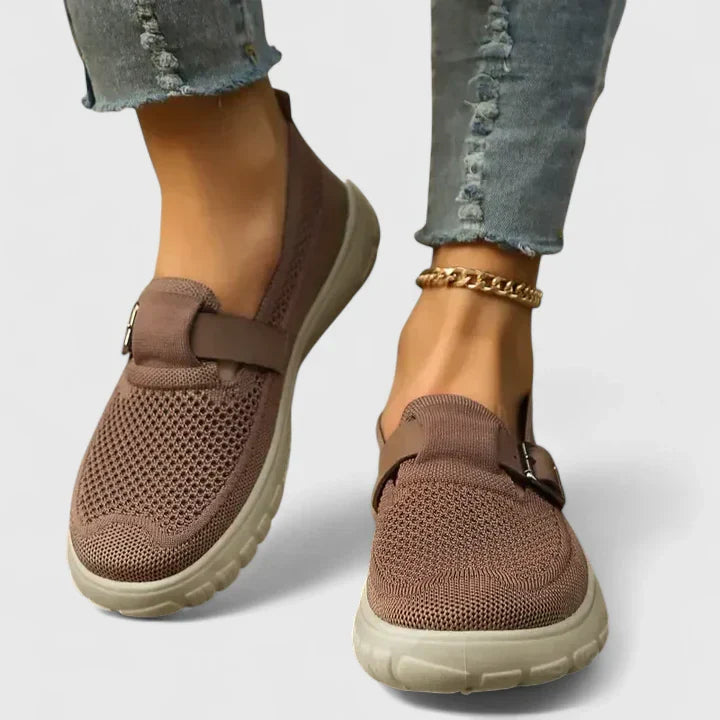 Emily - Casual Women's Orthopedic Loafers with Buckle Strap Detail