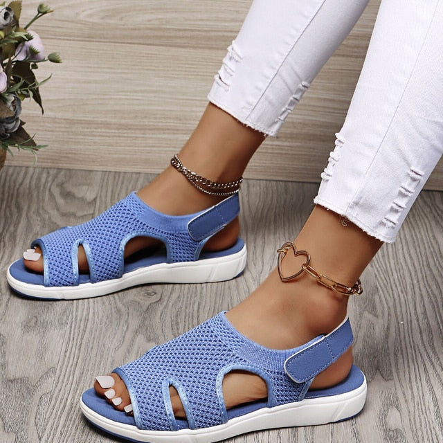 Hannah - Casual Women's Orthopedic Sandals with Adjustable Strap and Cutouts
