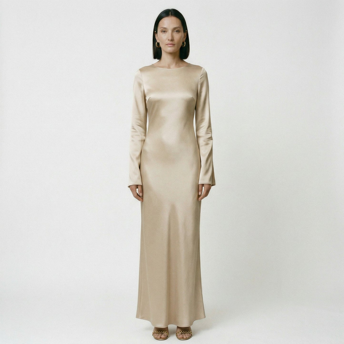Alice - Formal Women's Wedding Guest Dress with Bell Cuffs and Fitted Silhouette