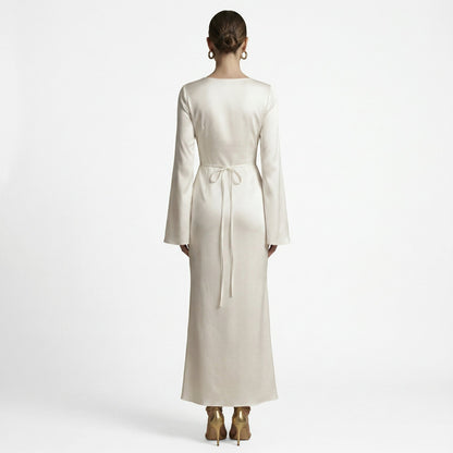 Alice - Formal Women's Wedding Guest Dress with Bell Cuffs and Fitted Silhouette