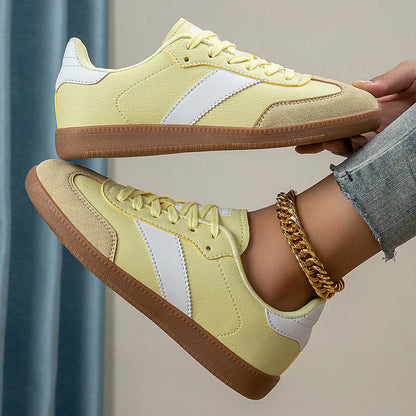 Amber - Casual Women's Trainers with Contrast Side Panel and Gum Rubber Sole