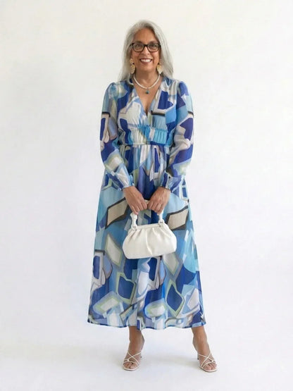 Charlotte - Boho Women's Summer Maxi Dress with V-Neck and Floral Print