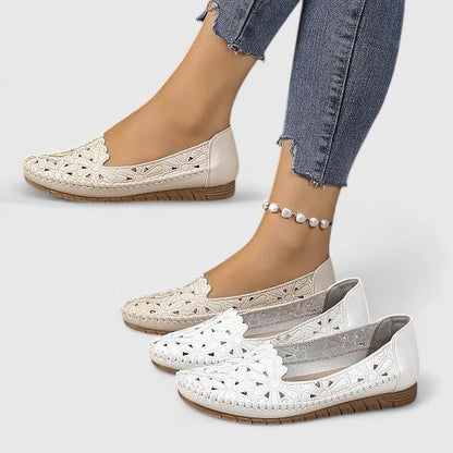 Charlotte - Flowy Comfort Sandals for Women with Floral Cutout Design