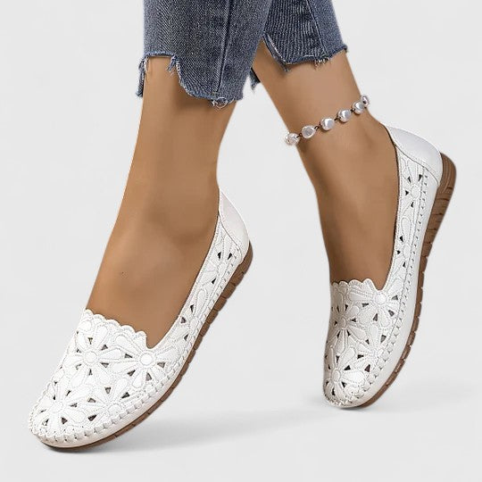 Charlotte - Flowy Comfort Sandals for Women with Floral Cutout Design
