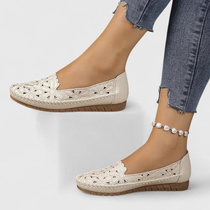 Charlotte - Flowy Comfort Sandals for Women with Floral Cutout Design