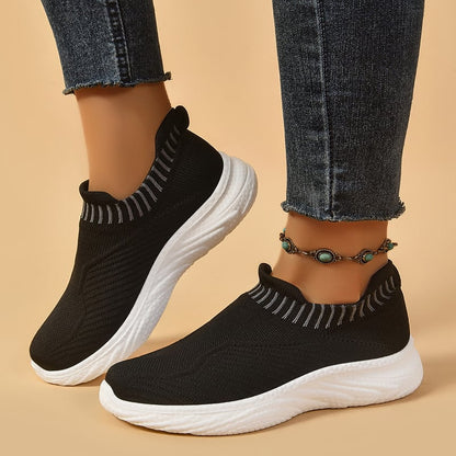 Chloe - Casual Women's Comfort Slip On Shoes with Sock Fit and Cushioned Sole