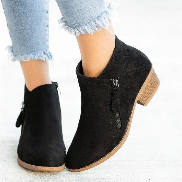 Chloe - Chic Comfort Heels for Women with Zip-Up Ankle Design