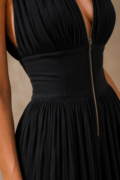 Eleanor - Glam Women's Linen Jumpsuit with Corset Waist and Wide Legs
