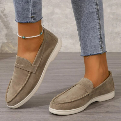 Ella - Casual Women's Comfort Loafers with Saddle Strap Detail