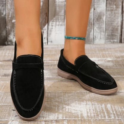 Ella - Casual Women's Comfort Loafers with Saddle Strap Detail