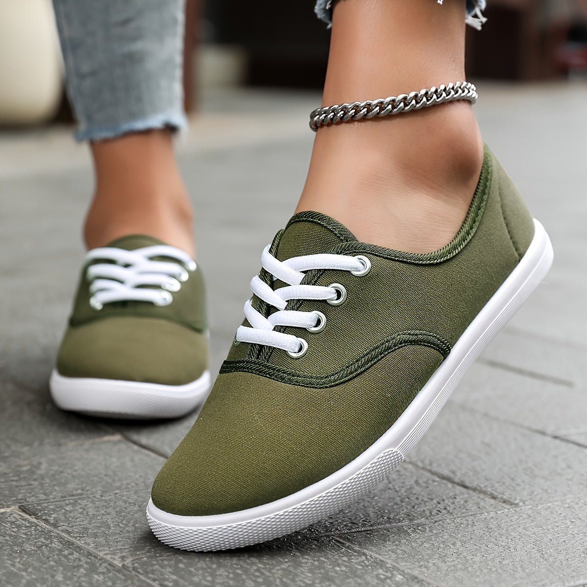 Ella - Casual Women's Comfort Trainers with Lace-Up Design and Cushioned Sole
