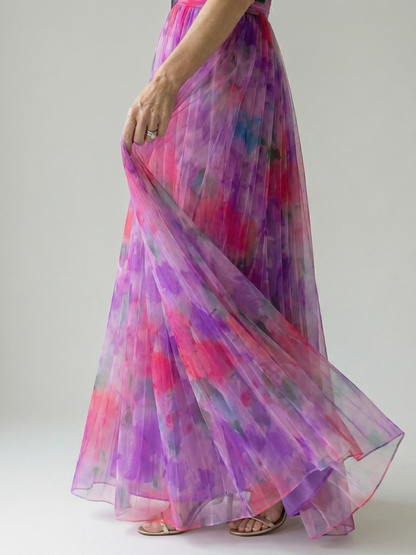 Emily - Boho Women's Maxi Dress with V-Neckline and Wrap Bodice