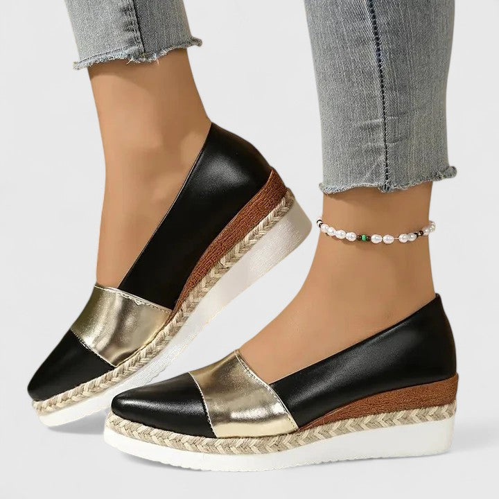 Esther - Boho Women's Orthopedic Loafers with Pointed Toe and Wedge Platform