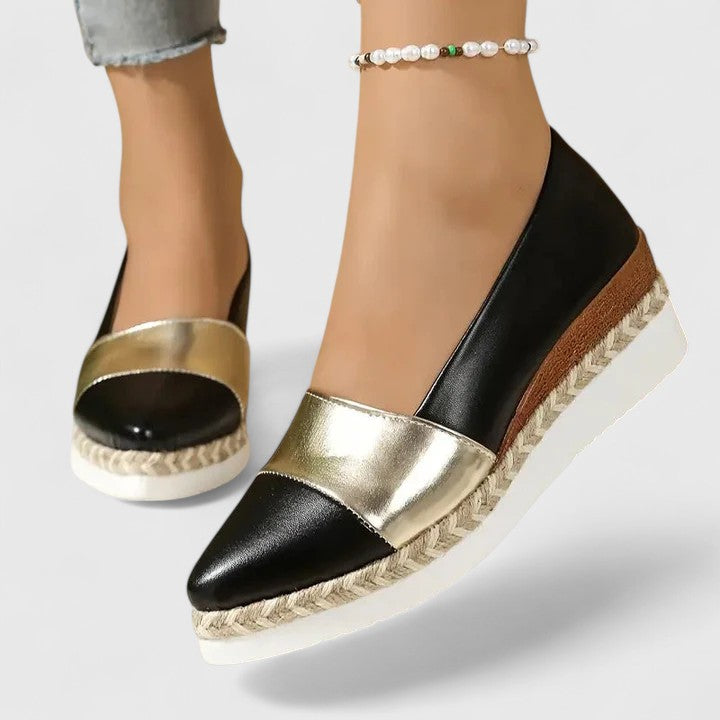 Esther - Boho Women's Orthopedic Loafers with Pointed Toe and Wedge Platform