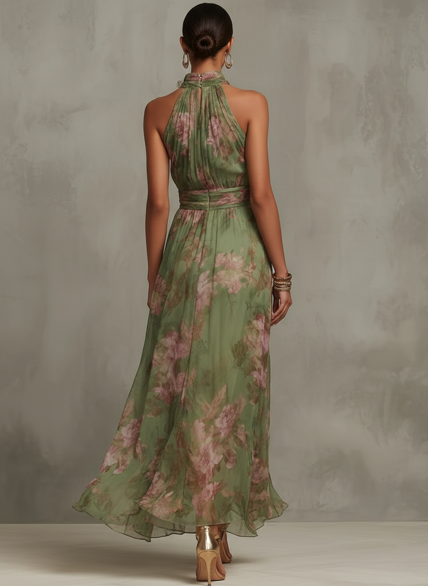 Freya - Boho Women's Maxi Dress with Halter Neck and Flowing Silhouette