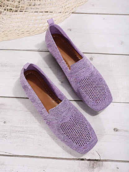 Freya - Preppy Women's Platform Ballet Flats with Square Toe and Slip-On Fit