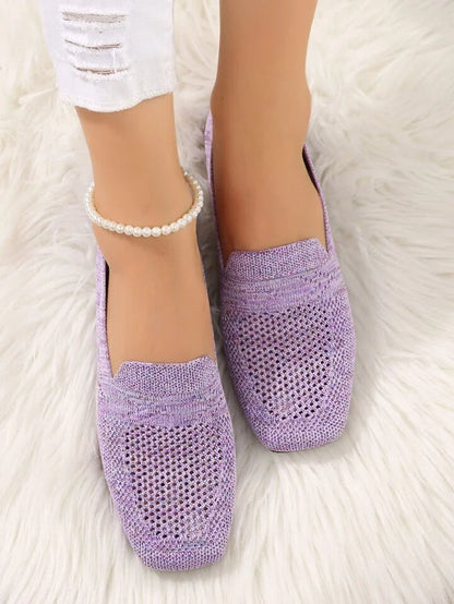 Freya - Preppy Women's Platform Ballet Flats with Square Toe and Slip-On Fit