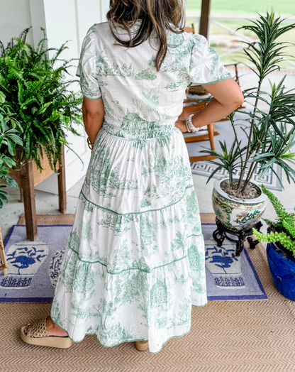 Grace - Elegant Women's Wedding Guest Maxi Dress with Smocked Waist and Tiered Skirt