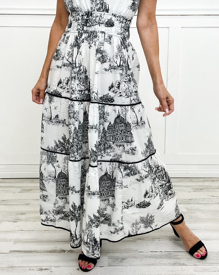 Grace - Elegant Women's Wedding Guest Maxi Dress with Smocked Waist and Tiered Skirt