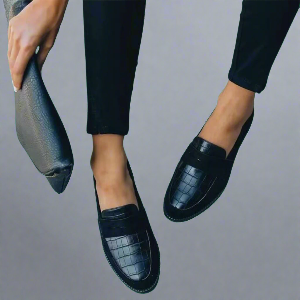 Grace - Smart Comfort Loafers for Women with Croc-Embossed Design
