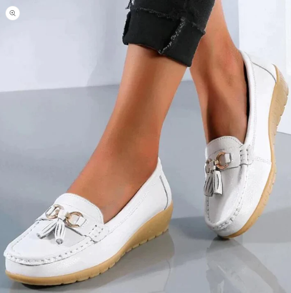 Grace - Smart Women's Comfort Loafers with Tassel Detail and Stitched Trim