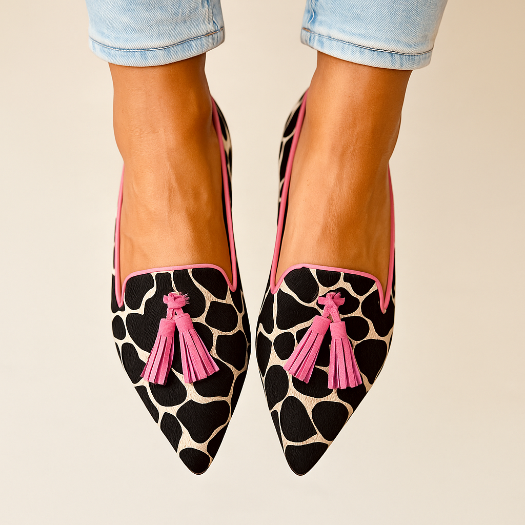 Holly - Trendy Women's Comfort Loafers with Pointed Toe and Tassel Detail