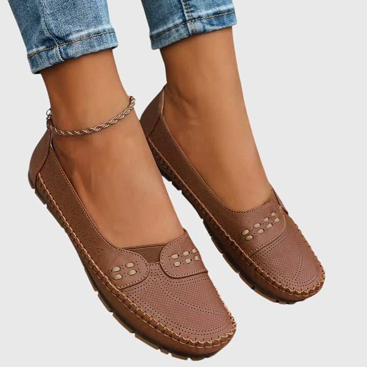 Imogen - Relaxed Women's Orthopedic Loafers with Perforated Detail and Cushioned Footbed