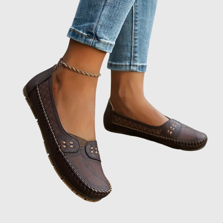 Imogen - Relaxed Women's Orthopedic Loafers with Perforated Detail and Cushioned Footbed