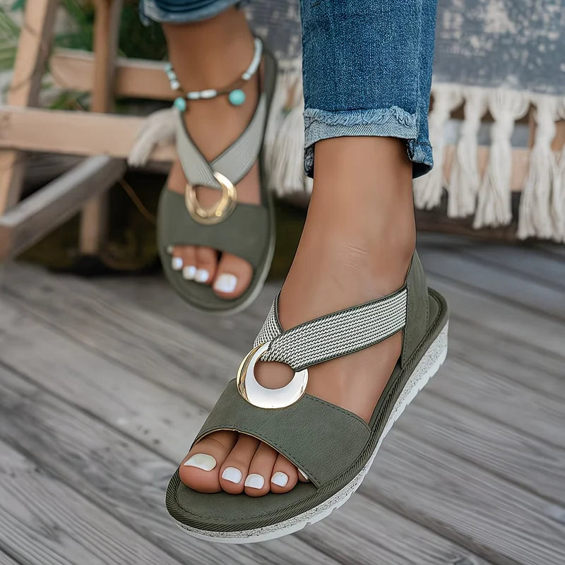 Isla - Boho Women's Orthopedic Sandals with Crisscross Strap Detail