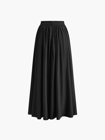Isla - Flowy Women's Linen Maxi Skirt with Elasticated Waist and Side Pockets