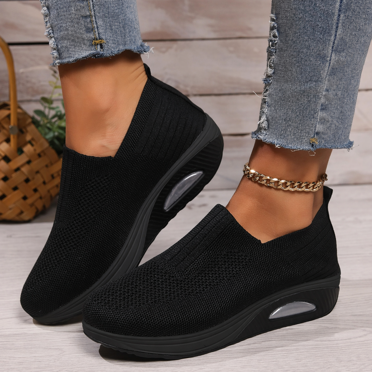 Ivy - Casual Women's Orthopedic Slip On Shoes with Air Cushion Sole and Stretch Fit