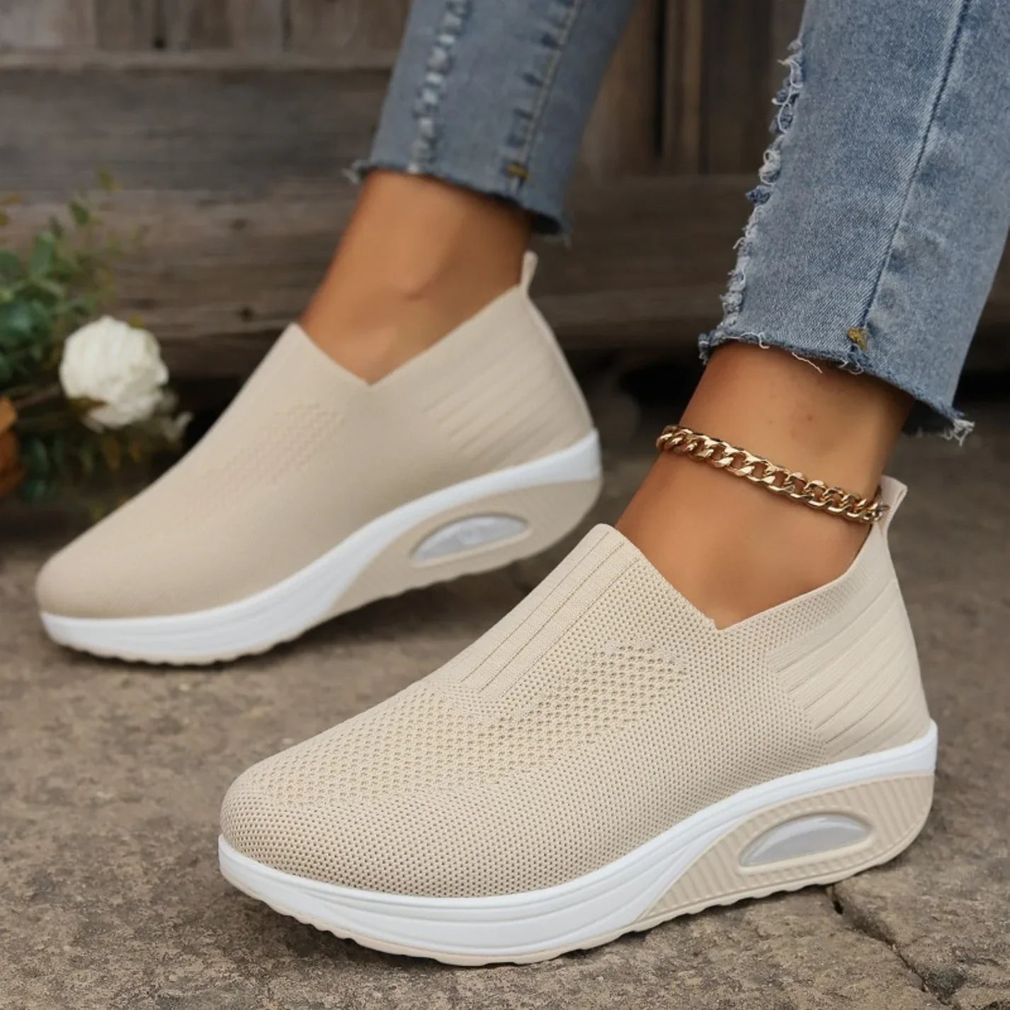 Ivy - Casual Women's Orthopedic Slip On Shoes with Air Cushion Sole and Stretch Fit