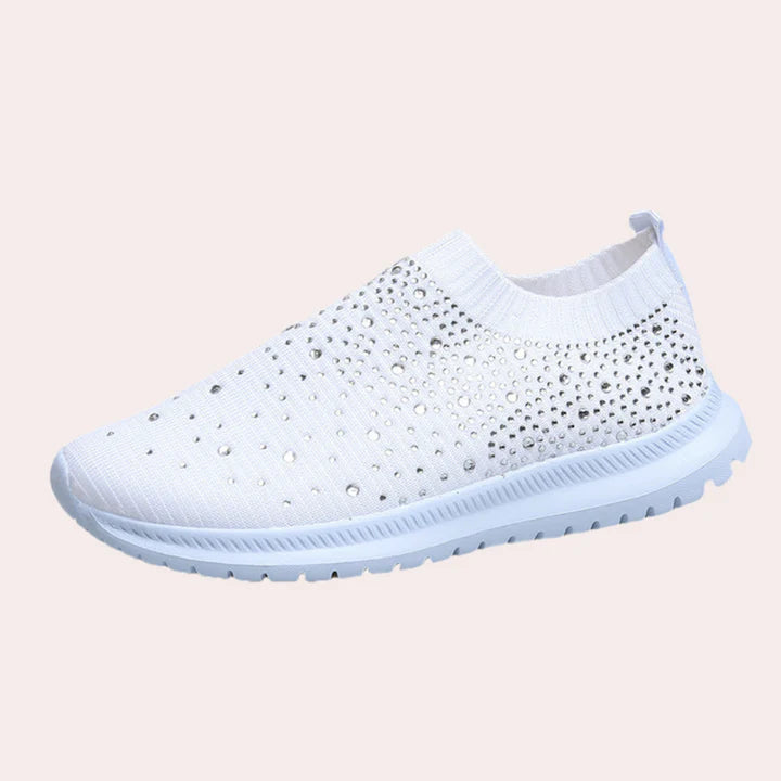 Maisie - Casual Women's Orthopedic Trainers with Crystal Embellished Slip-On Design