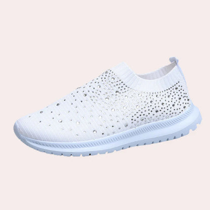 Maisie - Casual Women's Orthopedic Trainers with Crystal Embellished Slip-On Design