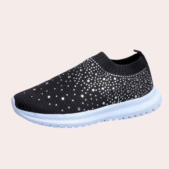 Maisie - Casual Women's Orthopedic Trainers with Crystal Embellished Slip-On Design
