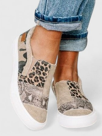 Marina - Trendy Women's Orthopedic Loafers with Patchwork Print and Slip-On Design