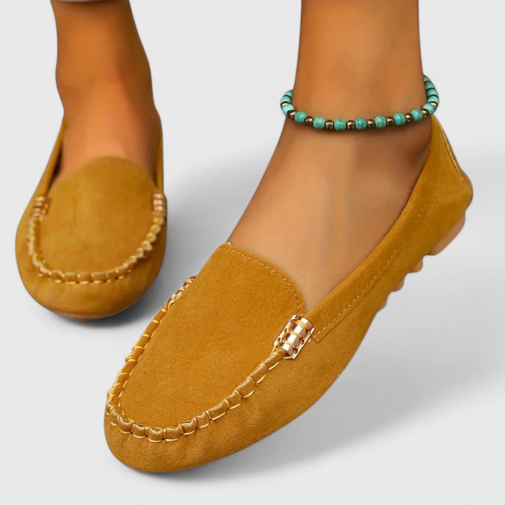 Mia - Timeless Comfort Loafers for Women with Stitched Buckle Detail