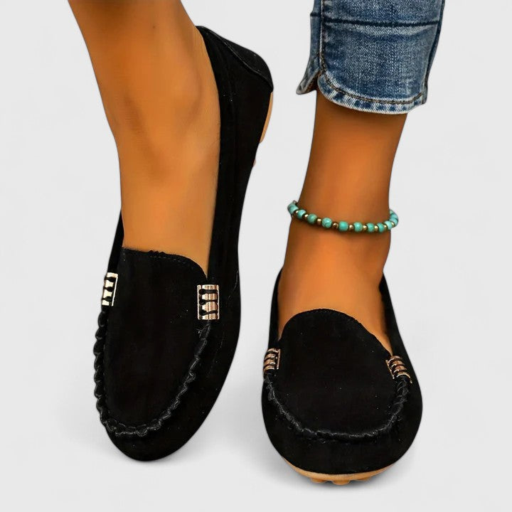 Mia - Timeless Comfort Loafers for Women with Stitched Buckle Detail