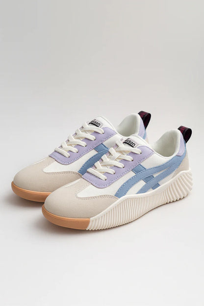 Millie - Casual Women's Trainers with Retro Stripe Panel and Chunky Ridged Sole