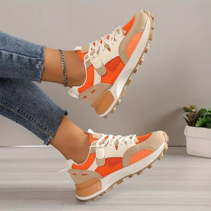 Nancy - Casual Women's Orthopedic Trainers with Chunky Sole and Lace-Up Design