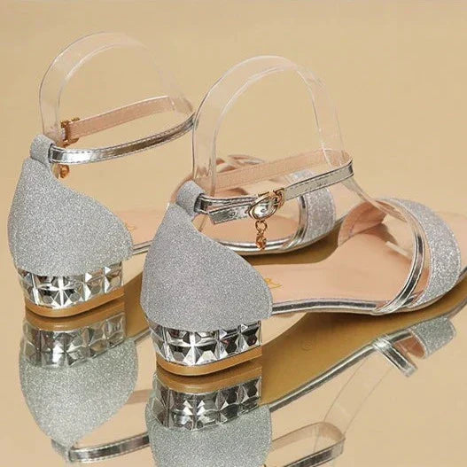 Olivia - Elegant Women's Comfort Heel Sandals with Ankle Strap and Block Heel