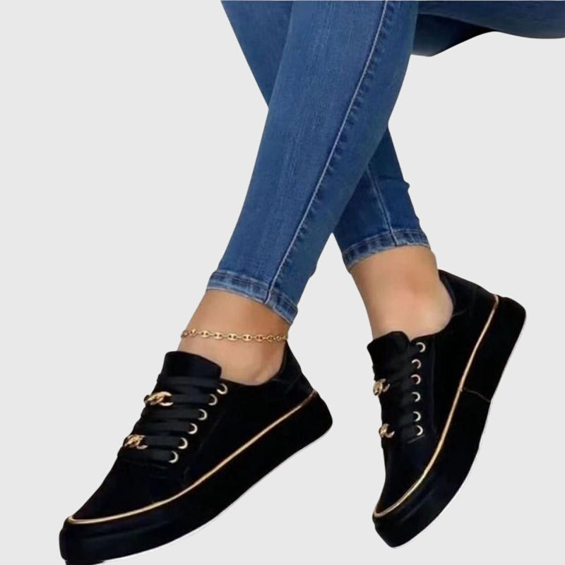Phoebe - Glam Orthopedic Shoes for Women with Chain Lace Detail