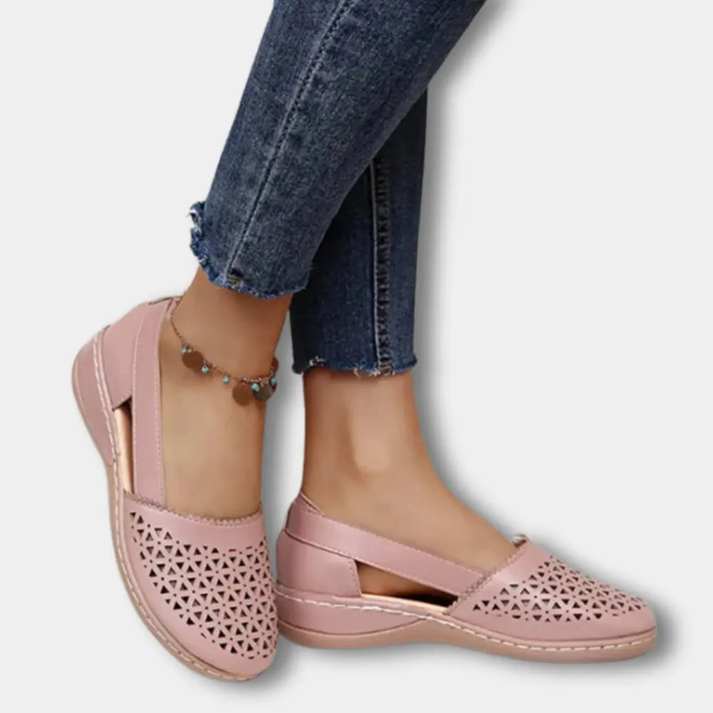Poppy - Casual Women's Orthopedic Ballet Flats with Laser Cutout Detail