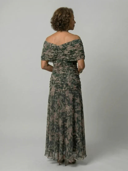 Poppy - Elegant Women's Summer Maxi Dress with V-Neck and Ruched Detail