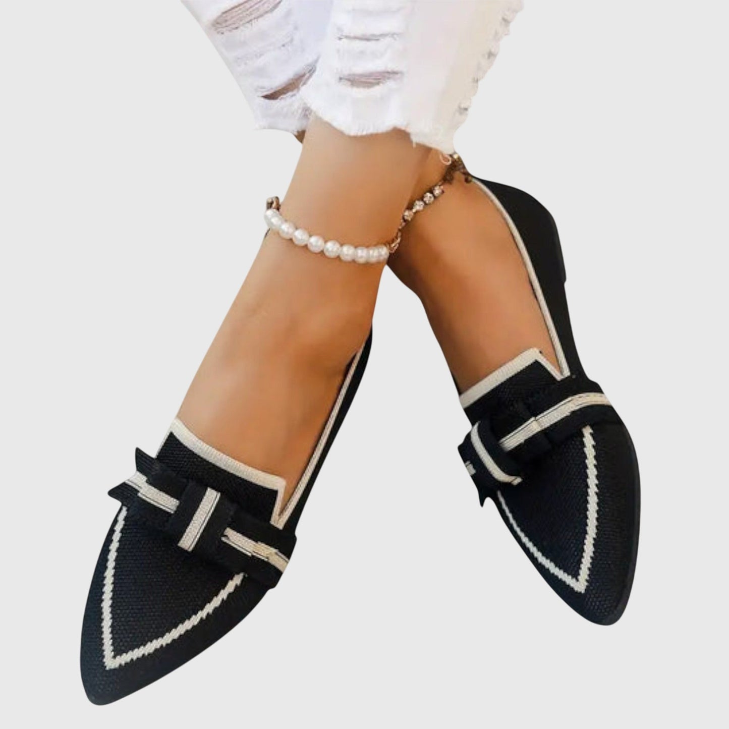 Rosie - Chic Women's Orthopedic Loafers with Pointed Toe and Bow Trim