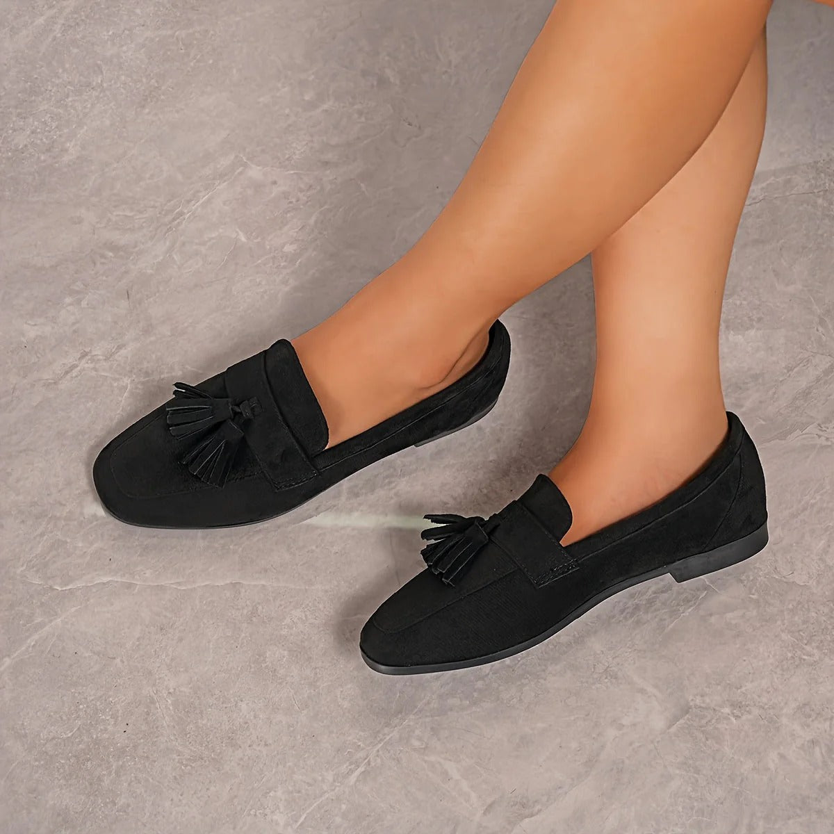 Sophie - Preppy Women's Comfort Loafers with Tassel Detail and Flat Sole