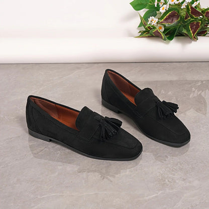 Sophie - Preppy Women's Comfort Loafers with Tassel Detail and Flat Sole